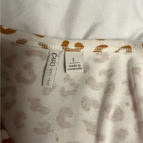 Cato Pink and Brown Chevron Short Sleeve Top - Picture 5 of 5